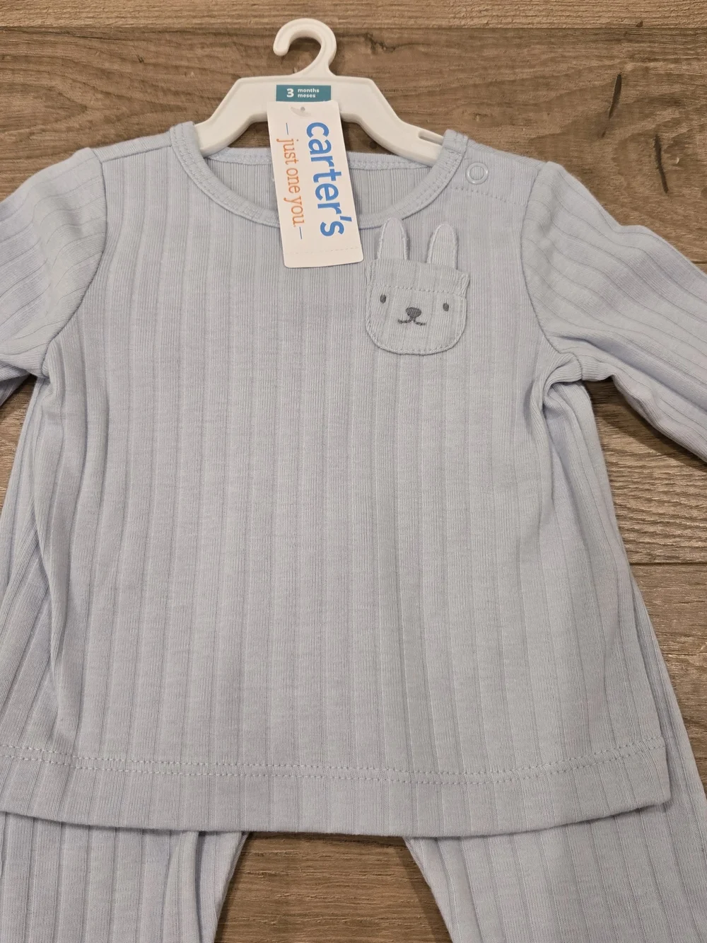 NWT Carter’s Bunny Pocket Blue Baby Boy Lounge Outfit Set Multi-sizes 3M & 9M
